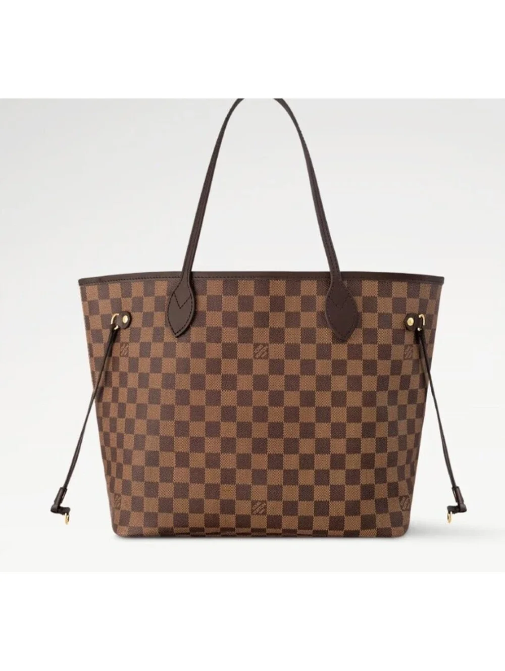 Louis Vuitton Neverfull Damier Ebene MM Tote Bag With Red Interior